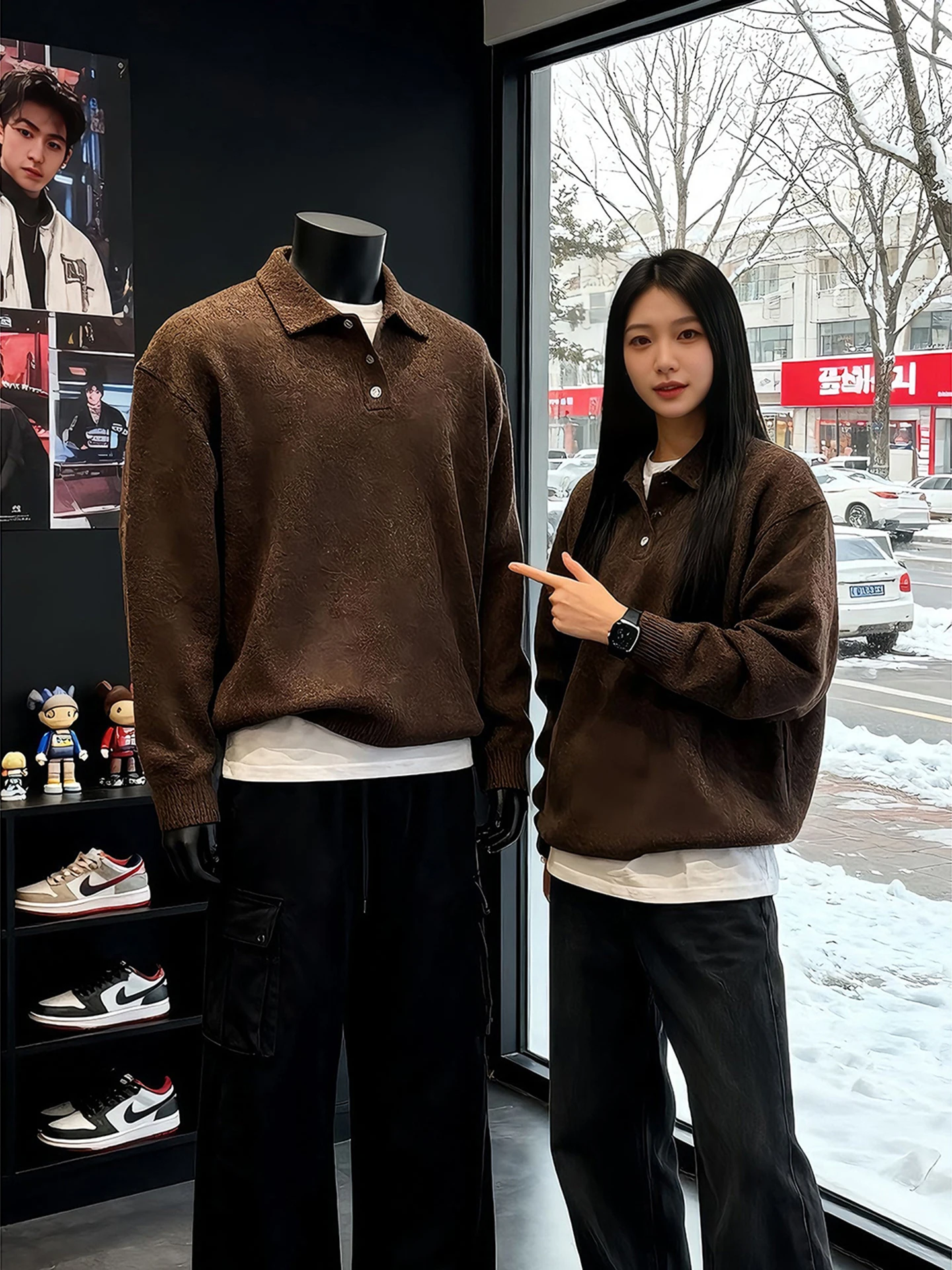 Коричневый вязаный свитер мужской зимний с воротником-стойкой, винтажной текстурой, теплый, на пуговицах, свободного кроя, средней толщины
Коричневый вязаный свитер мужской зимний с воротником-стойкой, винтажной текстурой, теплый, на пуговицах, свободного кроя, средней толщины