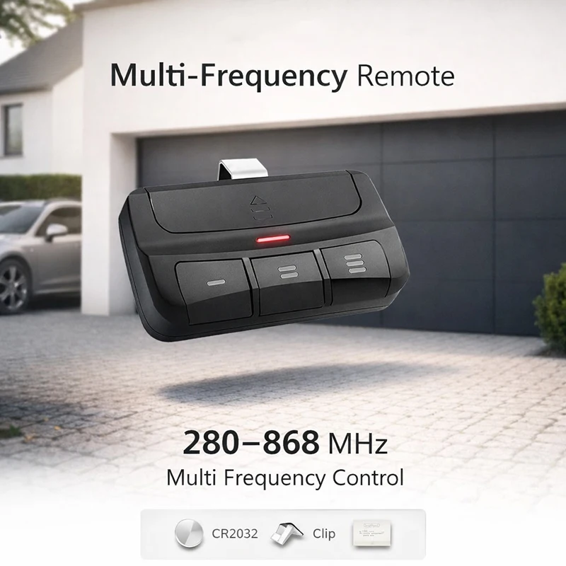 3 Button Multi Frequency Garage Door Remote Control With Sun Visor Clip For Home Warehouse Rolling Sliding Door Gates Opener
3 Button Multi Frequency Garage Door Remote Control With Sun Visor Clip For Home Warehouse Rolling Sliding Door Gates Opener
