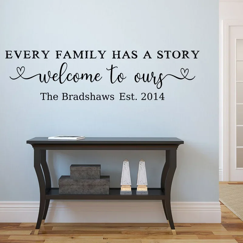 Personalized Last Name Decal, Established Family Wall Decal, Welcome Vinyl Sticker, Quotes Every Family Has A Story Decor E413
Personalized Last Name Decal, Established Family Wall Decal, Welcome Vinyl Sticker, Quotes Every Family Has A Story Decor E413
