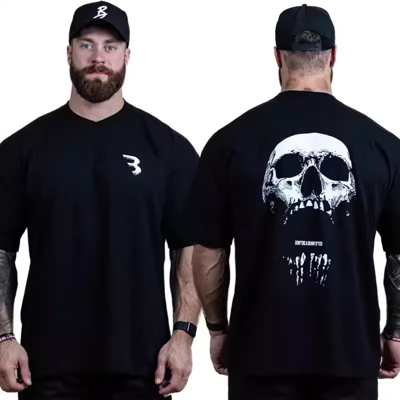 Chris Bodybuilding's Loose Pure Cotton Men's Summer Muscle Fitness Training American Skull Short-sleeved T-shirt Is A Big Hit
Chris Bodybuilding's Loose Pure Cotton Men's Summer Muscle Fitness Training American Skull Short-sleeved T-shirt Is A Big Hit