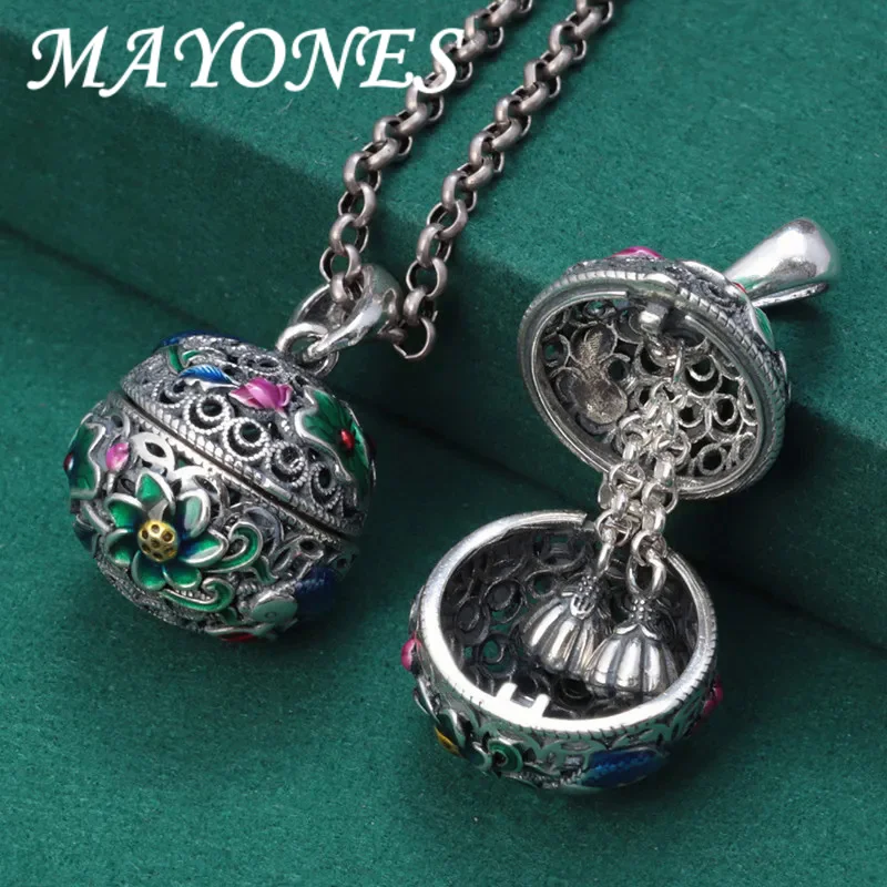 MAYONES 925 Sterling Silver Enamle Fish Lotus Hollow Pendants Can Open Vintage Style Ball Shape Jewelry For Women Girls DZ034
MAYONES 925 Sterling Silver Enamle Fish Lotus Hollow Pendants Can Open Vintage Style Ball Shape Jewelry For Women Girls DZ034