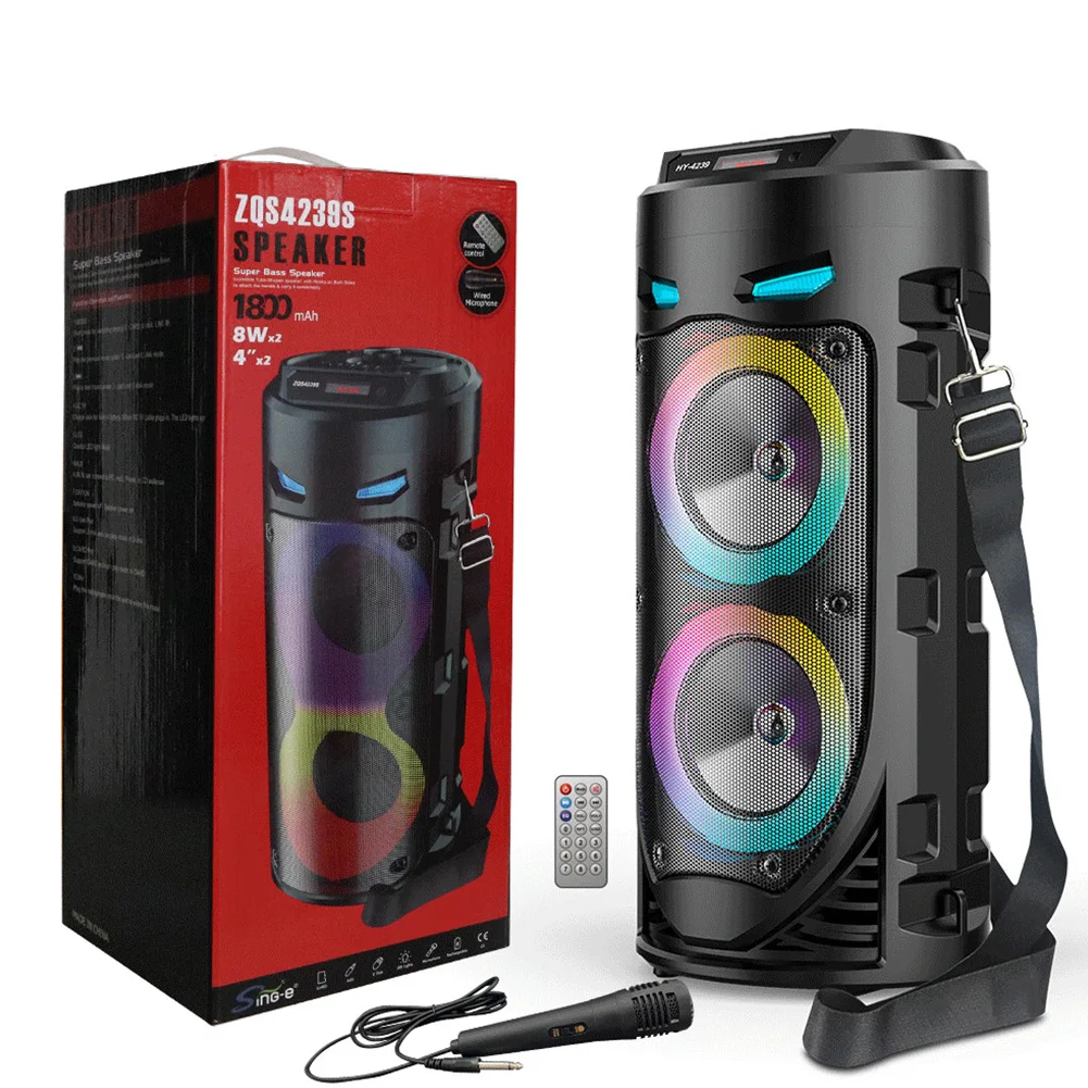 Wireless Bluetooth Speaker With Wired Microphone & Remote Control Column Big Power Stereo Speakers Portable For Family Karaoke
Wireless Bluetooth Speaker With Wired Microphone & Remote Control Column Big Power Stereo Speakers Portable For Family Karaoke