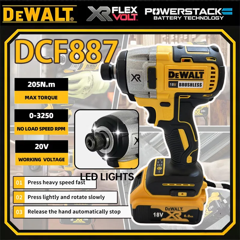Электрический ударный шуруповерт Dewalt DCF887, 18В/20В, с бесщеточным двигателем, для электроинструментов
Электрический ударный шуруповерт Dewalt DCF887, 18В/20В, с бесщеточным двигателем, для электроинструментов