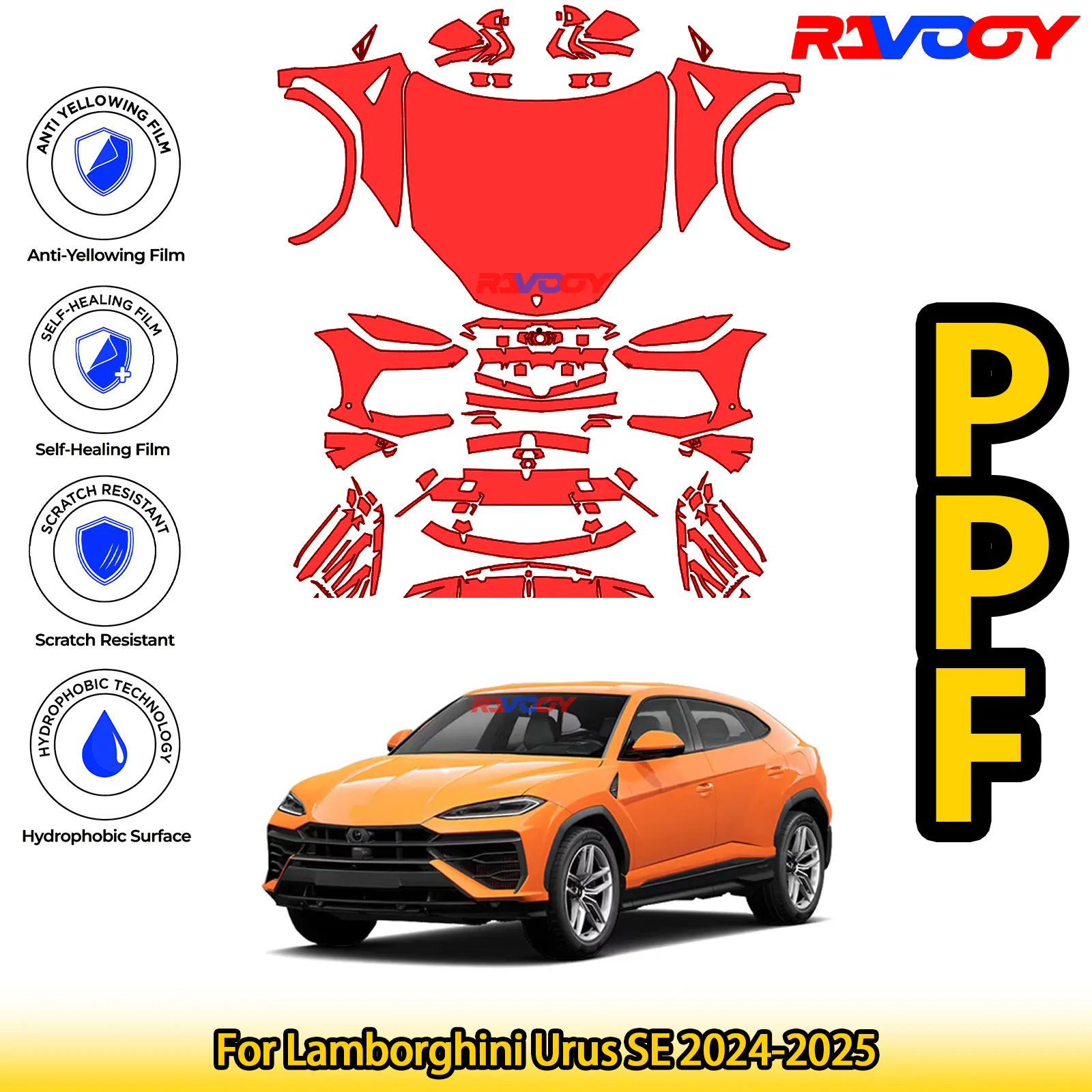 For Lamborghini Urus SE 2024-2025 Glossy Matte Black Precut front PPF Kit Paint Protection Film
For Lamborghini Urus SE 2024-2025 Glossy Matte Black Precut front PPF Kit Paint Protection Film