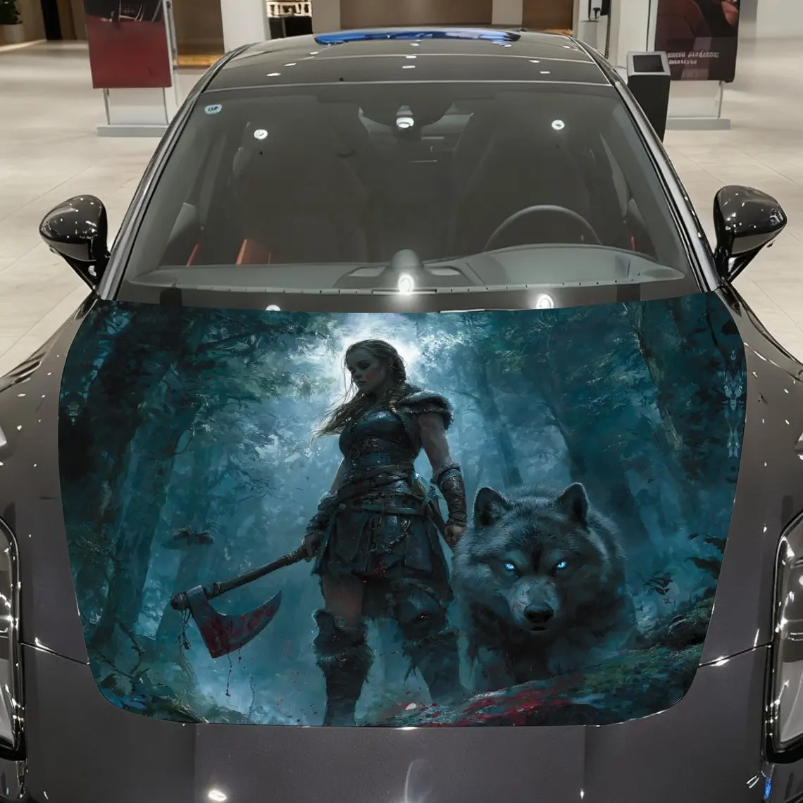 Forest Female Warrior and Blue - Eyed Wolf Car Vinyl Wrap, PVC Material Waterproof Car Hood Sticker, Self-Adhesive Scratch-Resis
Forest Female Warrior and Blue - Eyed Wolf Car Vinyl Wrap, PVC Material Waterproof Car Hood Sticker, Self-Adhesive Scratch-Resis