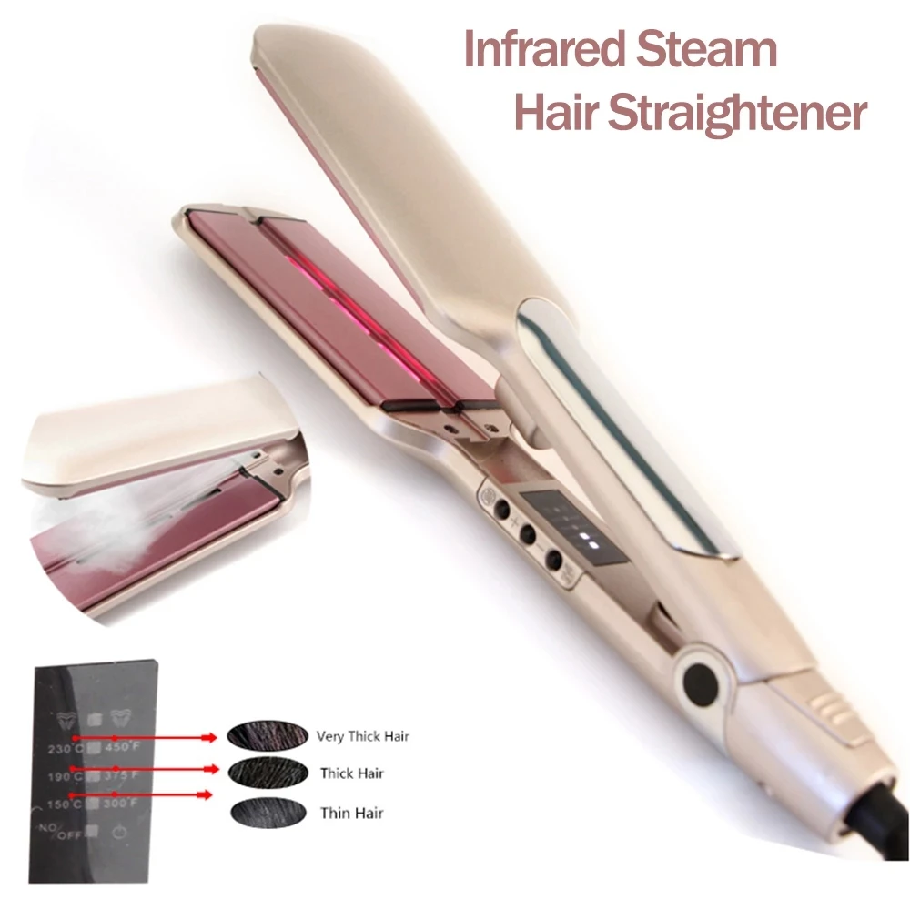 Infrared Flat Iron Ceramic Hair Straightener Curler Professional Straightening Iron with Steam Salon Infrared Straightener
Infrared Flat Iron Ceramic Hair Straightener Curler Professional Straightening Iron with Steam Salon Infrared Straightener