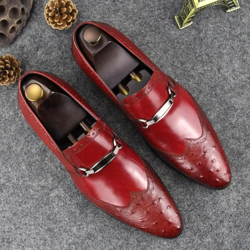 2023 New Business Leather Men's Simple Formal Suit Men's Ostrich Pattern Work Clothes Leather Shoes Fashion Single Wedding Shoes
2023 New Business Leather Men's Simple Formal Suit Men's Ostrich Pattern Work Clothes Leather Shoes Fashion Single Wedding Shoes