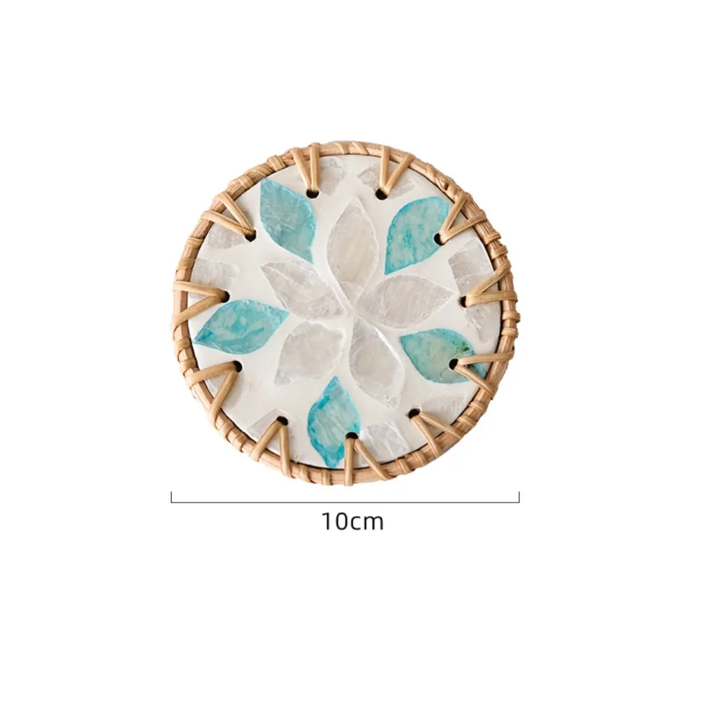 Insulation Pad 10cm Rattan Shell Cup Mat Round Bohemian Style Seashell Cup Mat Colorful Coaster Dining Table
Insulation Pad 10cm Rattan Shell Cup Mat Round Bohemian Style Seashell Cup Mat Colorful Coaster Dining Table