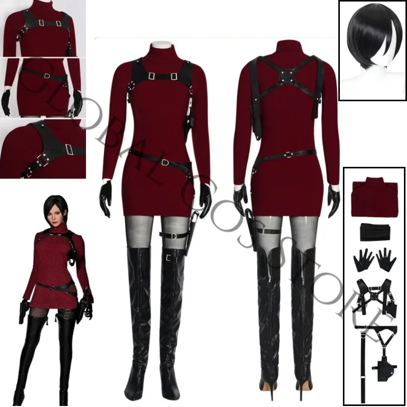 Movie Resident Evil 4 Remake Cosplay Ada Wong Costume Gloves Sweater Props Wig Set for Halloween Carnival Party Dress Up
Movie Resident Evil 4 Remake Cosplay Ada Wong Costume Gloves Sweater Props Wig Set for Halloween Carnival Party Dress Up