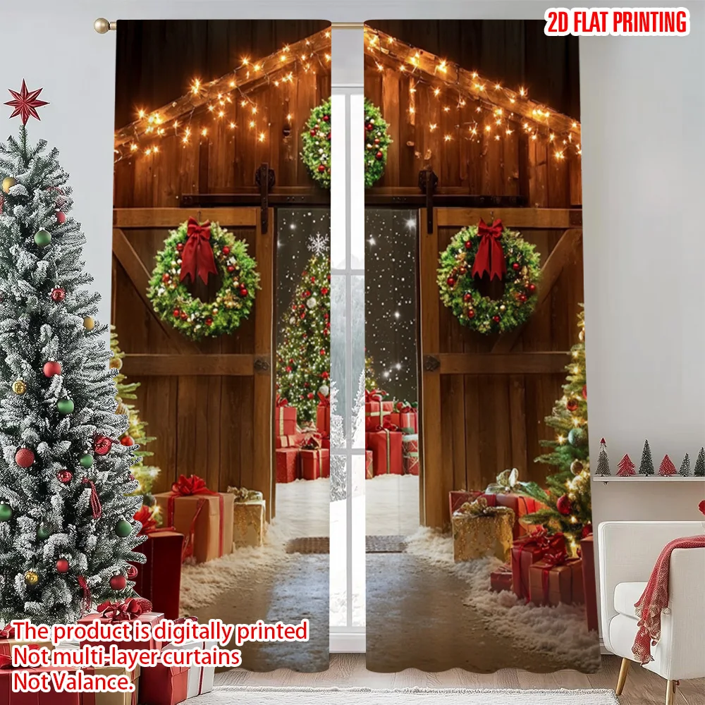2pcs 2D flat printing Merry Christmas Popular Curtain Christmas Winter Wonderland 100% Polyester Without Electricity Party
2pcs 2D flat printing Merry Christmas Popular Curtain Christmas Winter Wonderland 100% Polyester Without Electricity Party