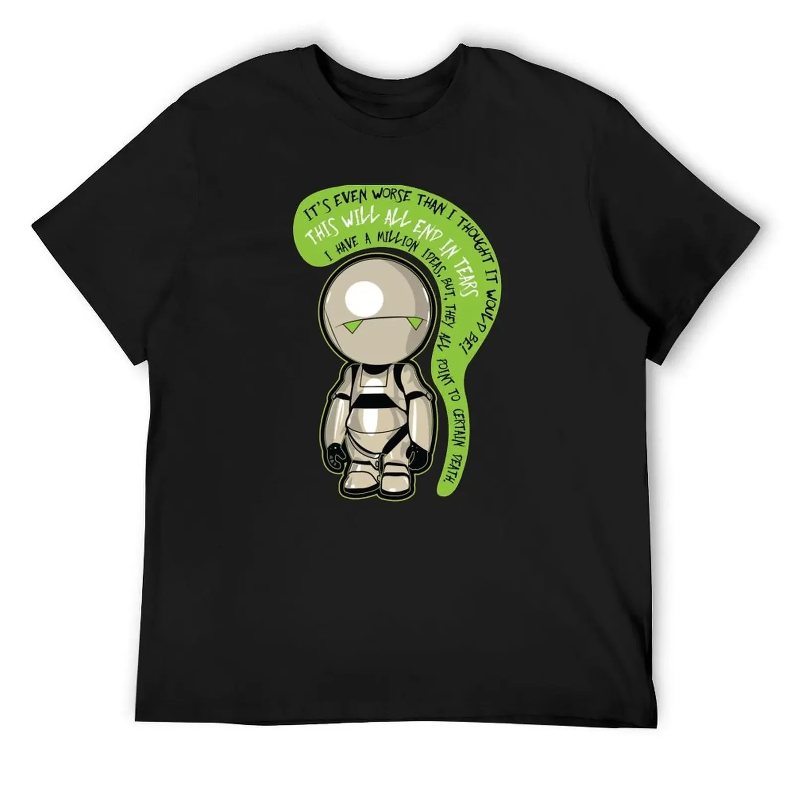 Marvin the pessimist robot T-Shirt cotton man t-shirts Anime t-shirt plus size tops Short sleeve tee men clothings
Marvin the pessimist robot T-Shirt cotton man t-shirts Anime t-shirt plus size tops Short sleeve tee men clothings