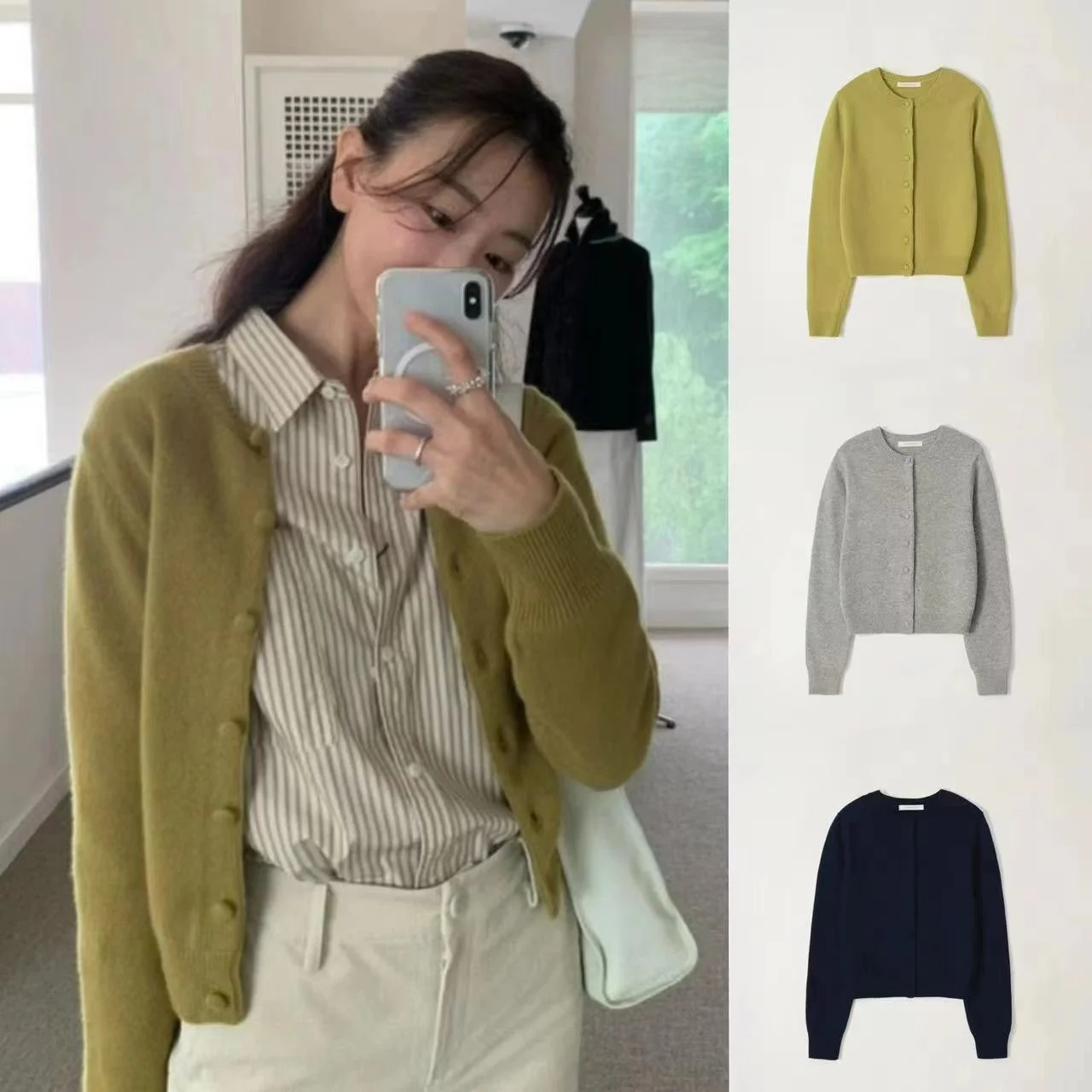 Basic Pure Color Woolen Knitted Open Cardigan Jaet Korean Sle Versatile Simple Design Commute Sle Long Sve round Ne
Basic Pure Color Woolen Knitted Open Cardigan Jaet Korean Sle Versatile Simple Design Commute Sle Long Sve round Ne