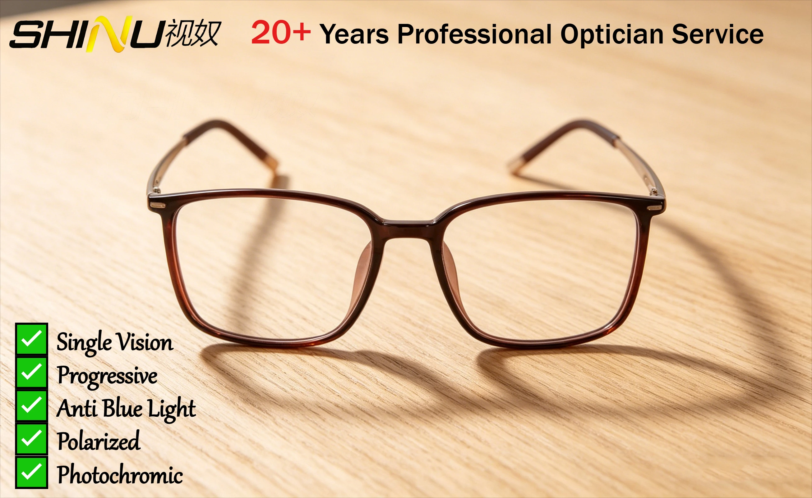 SHINU Prescription Glasses Men Prescription Lenses Anti Blue Light Photochromic Progressive Multifocal Glasses Custom For you
SHINU Prescription Glasses Men Prescription Lenses Anti Blue Light Photochromic Progressive Multifocal Glasses Custom For you