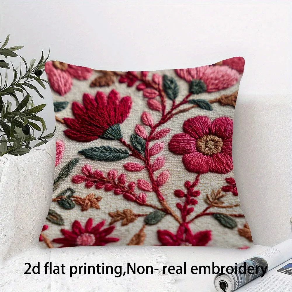 2D Flat Printed Peach Skin Pillowcase Non-Real Embroidery Style Floral Decorative Cushion Cover For Living Room Sofa Home Decor
2D Flat Printed Peach Skin Pillowcase Non-Real Embroidery Style Floral Decorative Cushion Cover For Living Room Sofa Home Decor