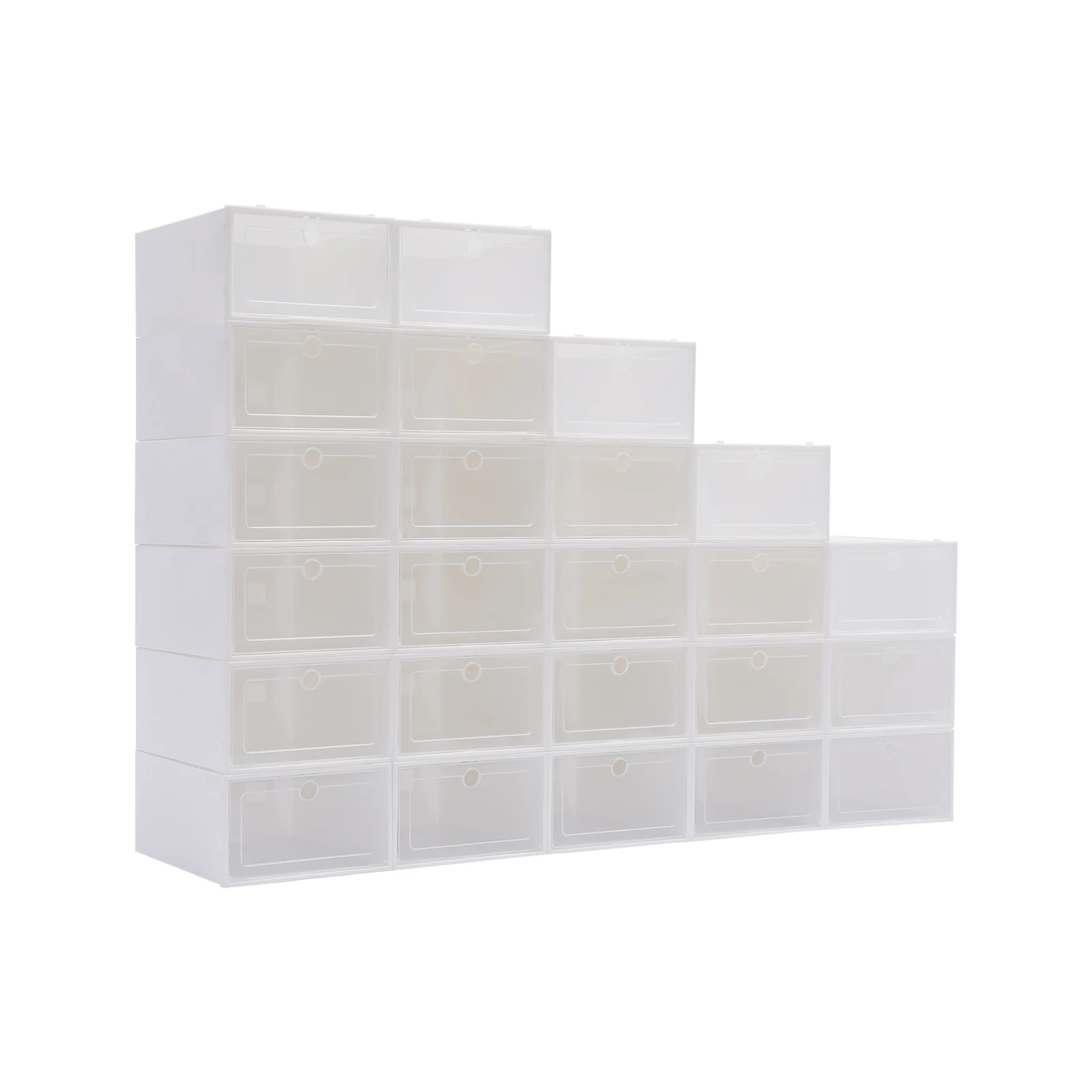 Set of 24 Stackable Shoe Boxes with Clear Covers, DIY Installation & Large Capacity
Set of 24 Stackable Shoe Boxes with Clear Covers, DIY Installation & Large Capacity