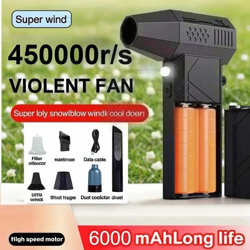 450000RPM Turbo Jet Fan Brushless Motor with LED Light 6000mAh With Charging Display Air Blower Portable Vacuum Cleaner Car Dry
450000RPM Turbo Jet Fan Brushless Motor with LED Light 6000mAh With Charging Display Air Blower Portable Vacuum Cleaner Car Dry