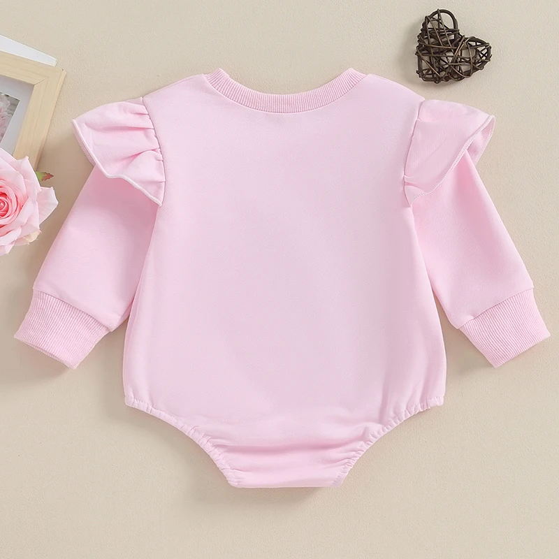 Infant Fall Baby Girl Valentine s Day Outfit Newborn Ruffle Long Sleeve Crewneck Letter Print Romper
Infant Fall Baby Girl Valentine s Day Outfit Newborn Ruffle Long Sleeve Crewneck Letter Print Romper