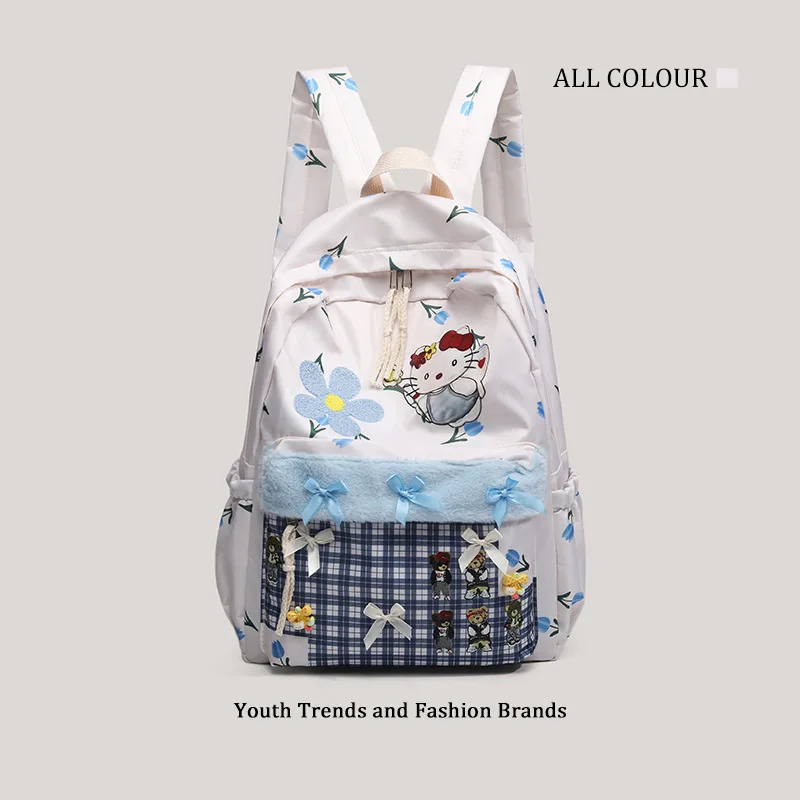 Cute Cartoon Cat Backpack for Girls, Floral School Bag with Large Capacity, Kawaii Style Bookbag for Students 
Cute Cartoon Cat Backpack for Girls, Floral School Bag with Large Capacity, Kawaii Style Bookbag for Students
