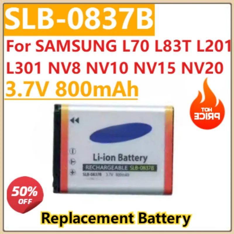 New 3.7V 800mAh SLB-0837(B) SLB-0837B 0837B 0837(B) Digital Camera Battery For SAMSUNG L70 L83T L201 L301 NV8 NV10 NV15 NV20
New 3.7V 800mAh SLB-0837(B) SLB-0837B 0837B 0837(B) Digital Camera Battery For SAMSUNG L70 L83T L201 L301 NV8 NV10 NV15 NV20
