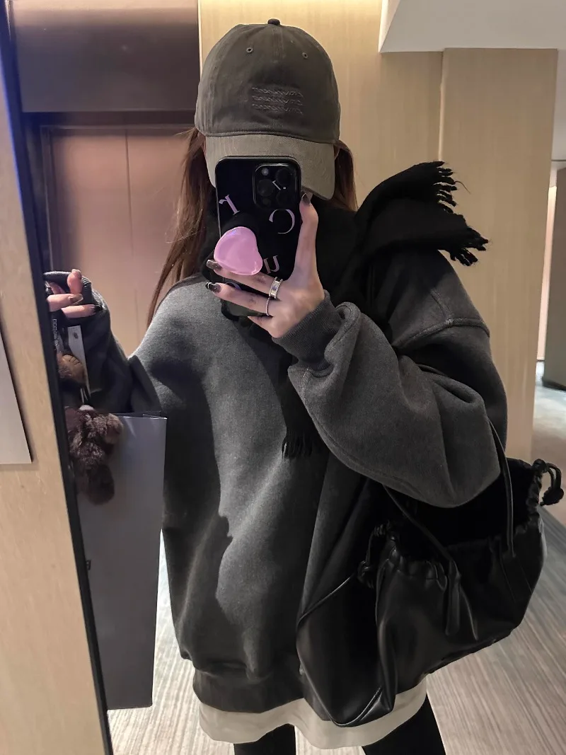 New O Neck Long Sleeve Oversize Lazy Sweatshirts Autumn Winter Warm Harajuku Preppy American Hoodies Y2k Punk Simple Clothes
New O Neck Long Sleeve Oversize Lazy Sweatshirts Autumn Winter Warm Harajuku Preppy American Hoodies Y2k Punk Simple Clothes