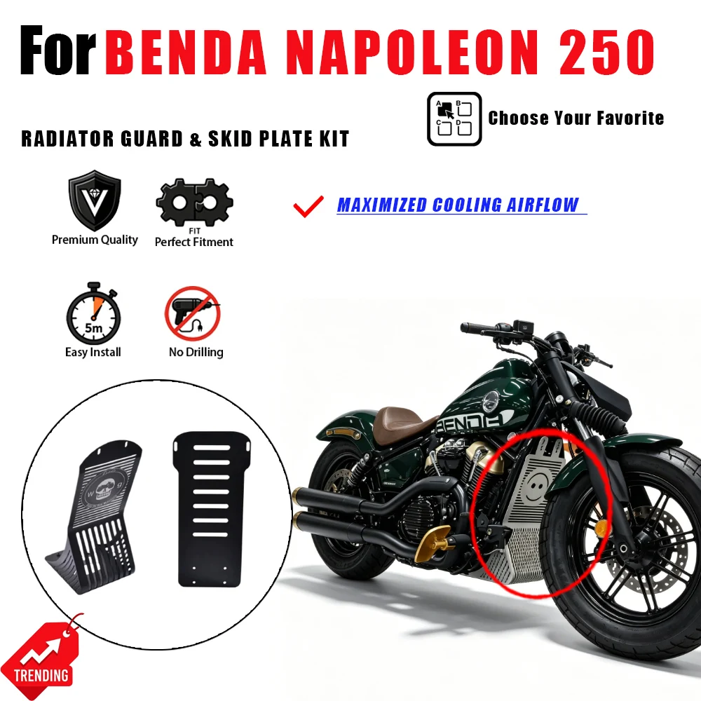 For Benda Napoleon 250 Hollowed Radiator Guard Wind Deflector Bottom Skid Plate Accesorios Moto Protector Radiador Parts
For Benda Napoleon 250 Hollowed Radiator Guard Wind Deflector Bottom Skid Plate Accesorios Moto Protector Radiador Parts