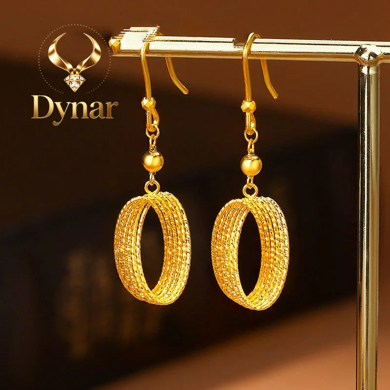 Dynar Jewelry Gold store same style Mobius light and shadow earrings 24K real gold ear hooks hollow brushed light luxury 9999
Dynar Jewelry Gold store same style Mobius light and shadow earrings 24K real gold ear hooks hollow brushed light luxury 9999