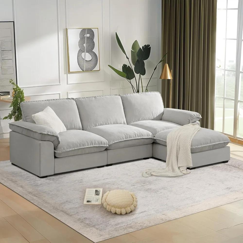 Modular Sectional Sofa Deep Seat Cloud Couch with Reversible Chaise L Shaped Couch with Padded Armrests Chenille Sectional Sofas
Modular Sectional Sofa Deep Seat Cloud Couch with Reversible Chaise L Shaped Couch with Padded Armrests Chenille Sectional Sofas
