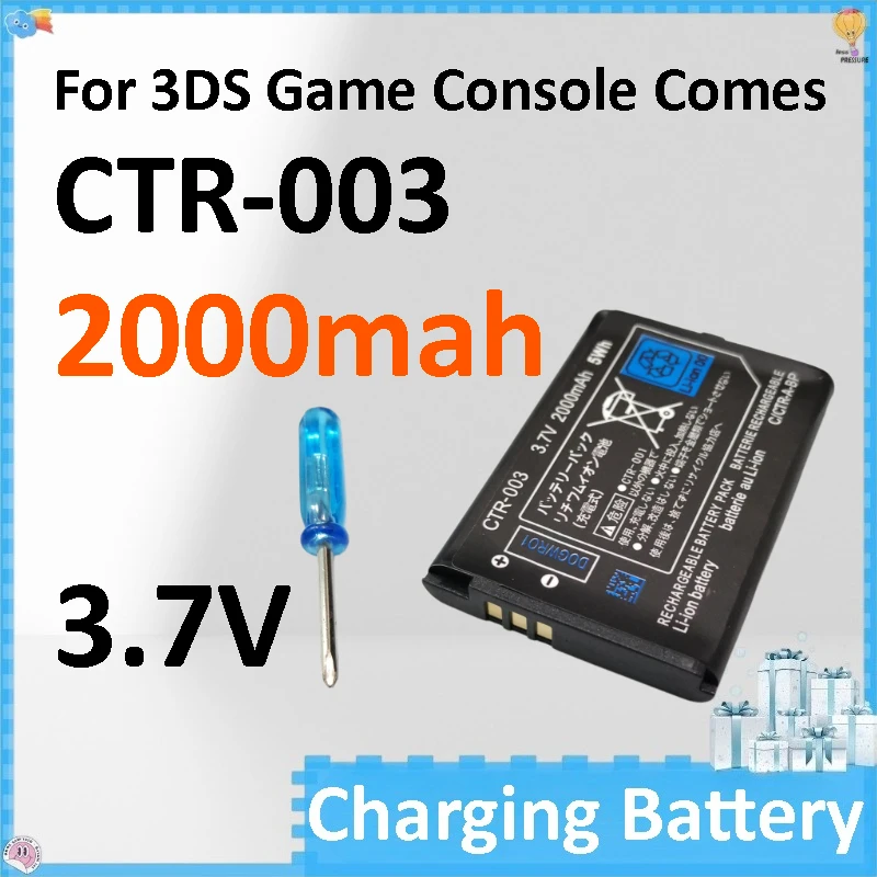 5PCS CTR-003 3.7V 2000mAh Battery 2000mAh Capacity for 3DS Game Console Comes with Screwdriver
5PCS CTR-003 3.7V 2000mAh Battery 2000mAh Capacity for 3DS Game Console Comes with Screwdriver