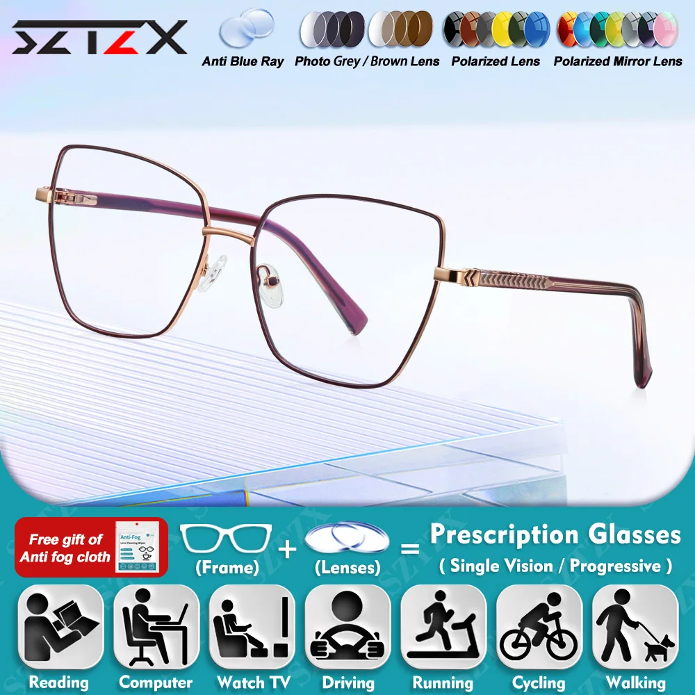 SZTZX Skinny Face Women Polygonal Design Myopia Hyperopia Glasses Oversize Frame Anti Blue Ray Progressive Prescription Eyeware
SZTZX Skinny Face Women Polygonal Design Myopia Hyperopia Glasses Oversize Frame Anti Blue Ray Progressive Prescription Eyeware