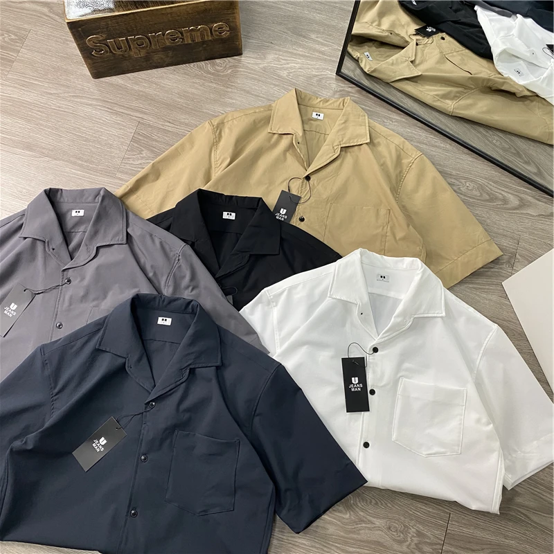 System Japanese Style Retro Loose Fit Cuban Collar Casual Short Sleeve Men's Shirt Summer Half Sleeve Blouse Polyester
System Japanese Style Retro Loose Fit Cuban Collar Casual Short Sleeve Men's Shirt Summer Half Sleeve Blouse Polyester