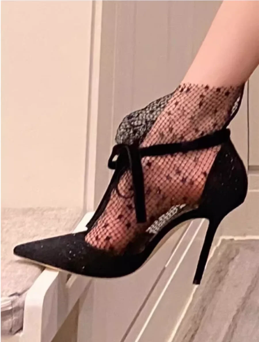 French Lace High Slim Heels Sexy Pointed Temperament Single Shoes Women's Spring and Summer Breathable Mesh Cool Boots
French Lace High Slim Heels Sexy Pointed Temperament Single Shoes Women's Spring and Summer Breathable Mesh Cool Boots
