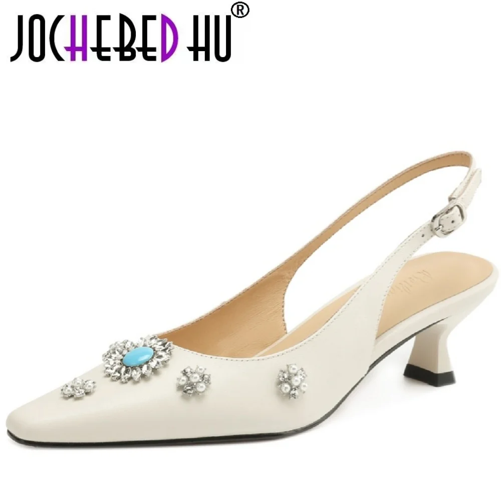 【JOCHEBED HU】Women Handmade Genuine leather crystal decoration slingback slip-on pumps elegant ladies slim daily dress heeled
【JOCHEBED HU】Women Handmade Genuine leather crystal decoration slingback slip-on pumps elegant ladies slim daily dress heeled