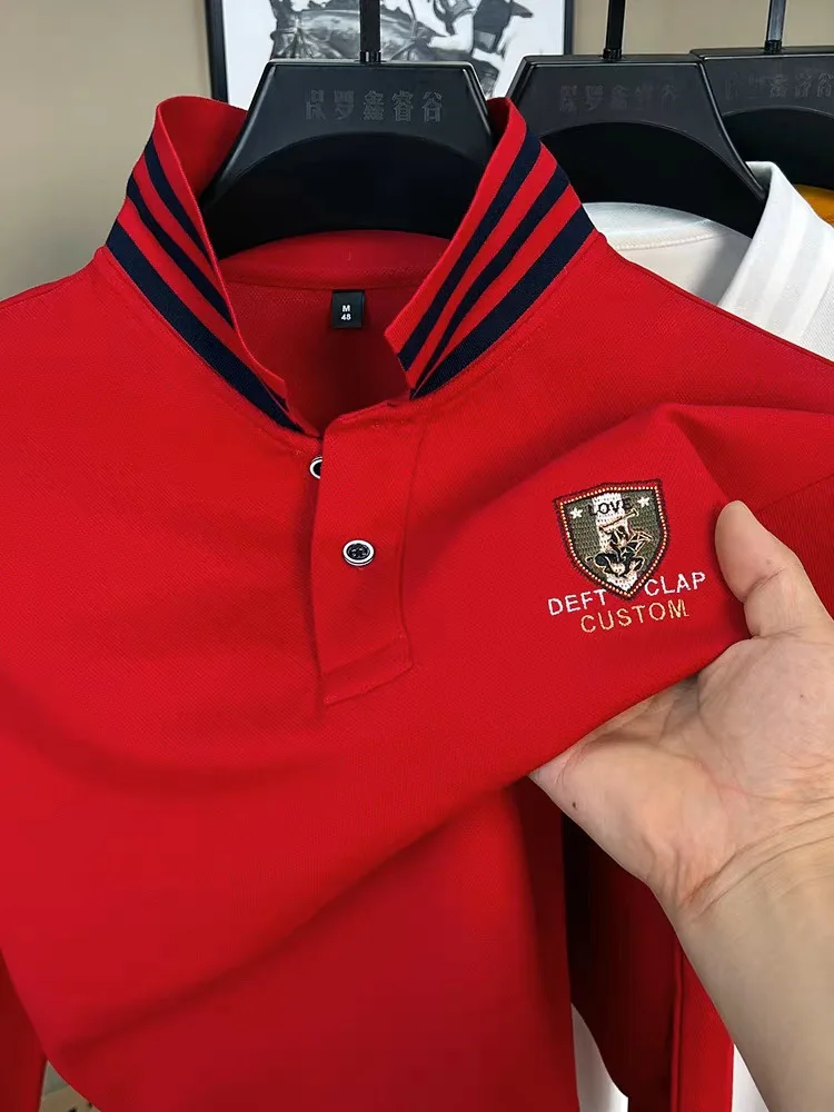 Luxury brand long sleeve polo shirt men's lapel top autumn fashion embroidery casual silk cotton T-shirt high-end men's clothing
Luxury brand long sleeve polo shirt men's lapel top autumn fashion embroidery casual silk cotton T-shirt high-end men's clothing