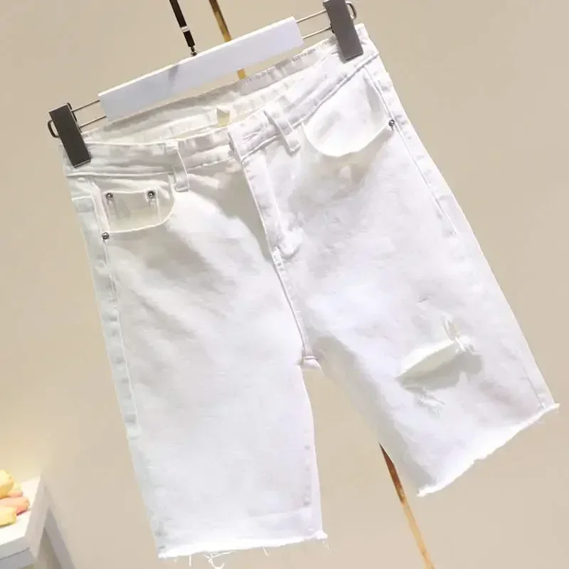Hole Ripped Casual White Denim Shorts Women Streetwear Black Stretch Straight Shorts Jeans Plus Size Summer Biker Shorts C7337
Hole Ripped Casual White Denim Shorts Women Streetwear Black Stretch Straight Shorts Jeans Plus Size Summer Biker Shorts C7337