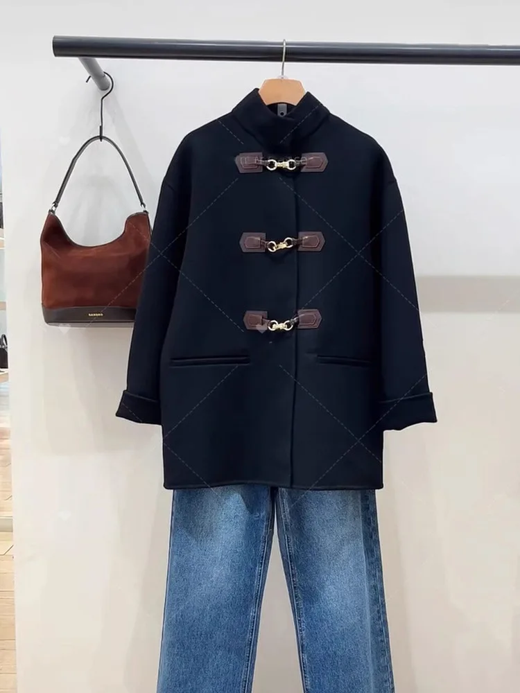 Двустороннее шерстяное пальто ручной работы с воротником-стойкой, металлическое синее французское длинное све, женская верхняя одежда, теплое пальто прямого кроя
Двустороннее шерстяное пальто ручной работы с воротником-стойкой, металлическое синее французское длинное све, женская верхняя одежда, теплое пальто прямого кроя