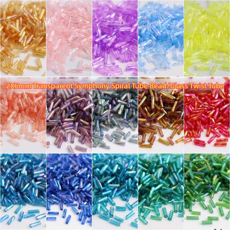 2X6mm Transparent Symphony Glass Spiral Beads Tube Beads DIY Hand Sewn Embroidery Beaded Clothing Accessories
2X6mm Transparent Symphony Glass Spiral Beads Tube Beads DIY Hand Sewn Embroidery Beaded Clothing Accessories