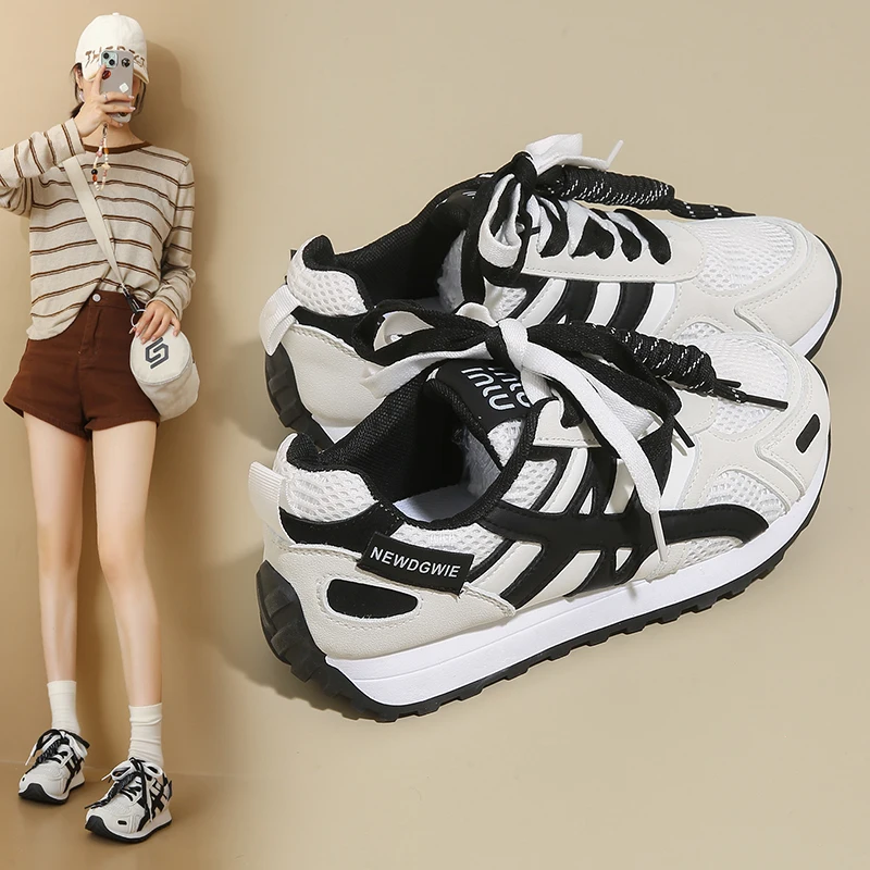 Mesh Agan sneakers, double-lace thick-soled versatile student shoes, German training shoes, HY01
Mesh Agan sneakers, double-lace thick-soled versatile student shoes, German training shoes, HY01