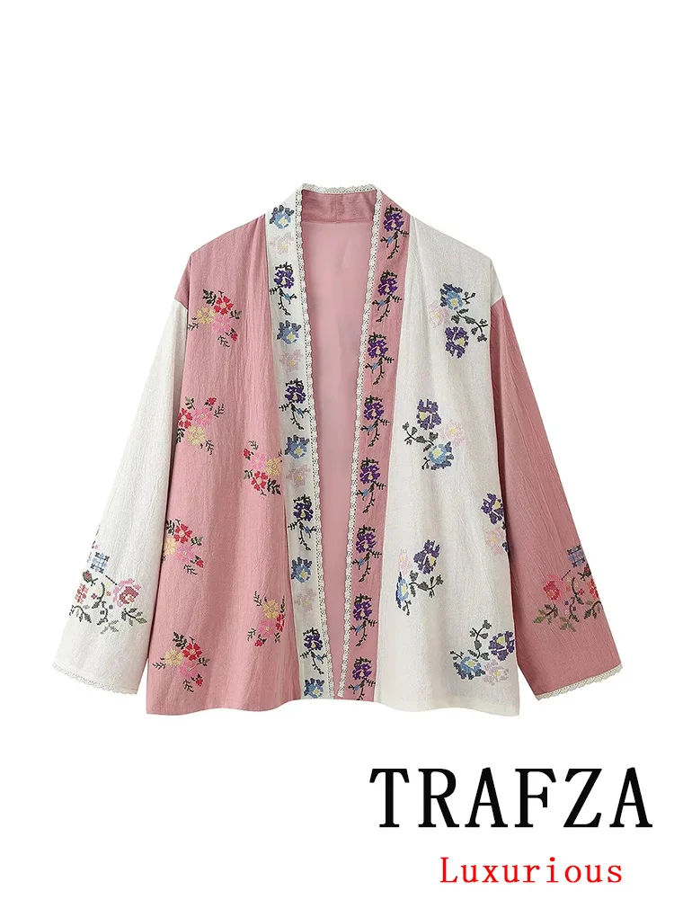 TRAFZA Casual Chic Women Blouse Patchwork Open Stitch Embroidery Long Sleeve Loose Blouse New Fashion 2025 Female Autumn Shirts
TRAFZA Casual Chic Women Blouse Patchwork Open Stitch Embroidery Long Sleeve Loose Blouse New Fashion 2025 Female Autumn Shirts