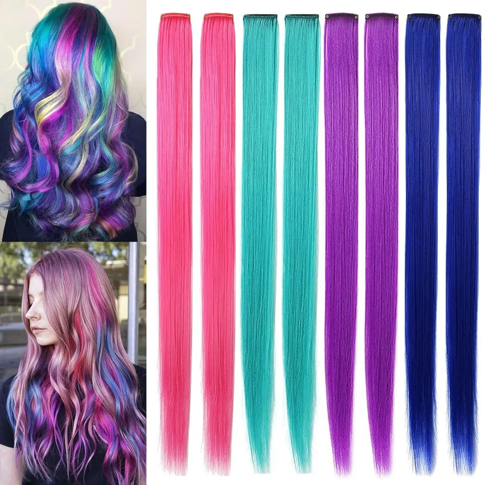 8 Piece Clip in Hair Extensions 21 Inch Long Synthetic Colored Hair Wefts for Women Girls Vibrant Pink Purple Blue Teal Clip on Ponytail Wig Hairpieces Perfect for Cosplay Hairstyles Christmas Birthday Party Gifts Hair
8 Piece Clip in Hair Extensions 21 Inch Long Synthetic Colored Hair Wefts for Women Girls Vibrant Pink Purple Blue Teal Clip on Ponytail Wig Hairpieces Perfect for Cosplay Hairstyles Christmas Birthday Party Gifts Hair