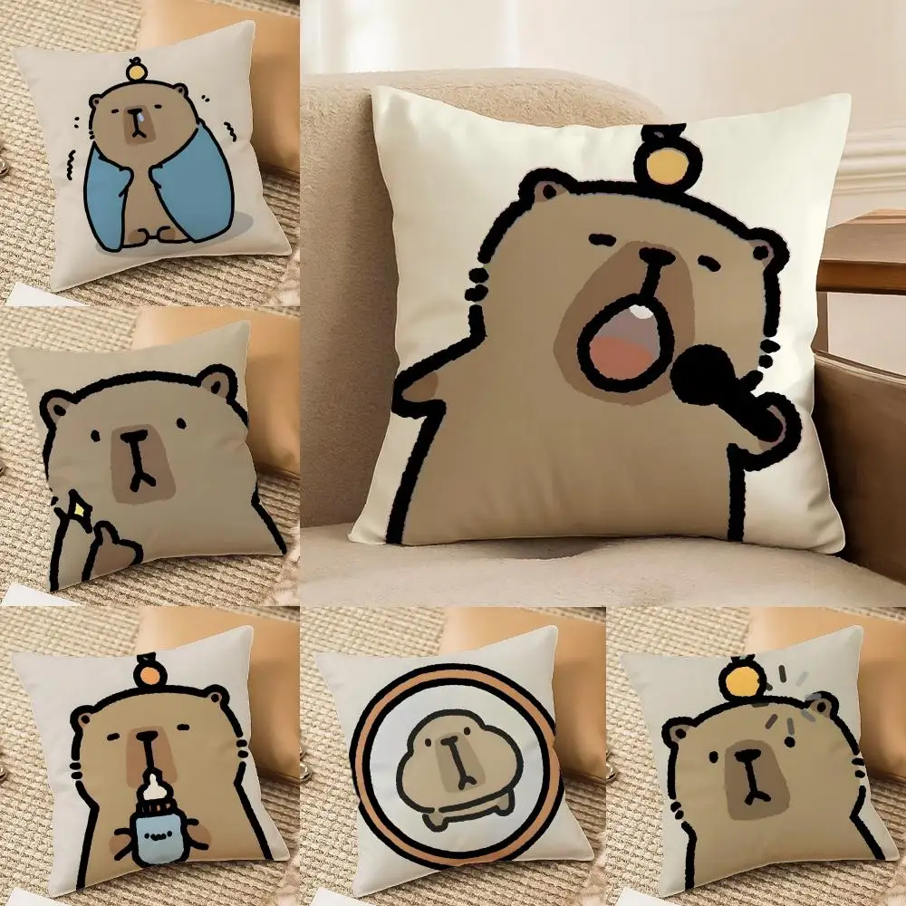 Cute Animal Cartoon Friend Capybara Pillow Case Double-Sided Plush Sofa Cushion Covers Organic Breathable Invisible Zipper
Cute Animal Cartoon Friend Capybara Pillow Case Double-Sided Plush Sofa Cushion Covers Organic Breathable Invisible Zipper