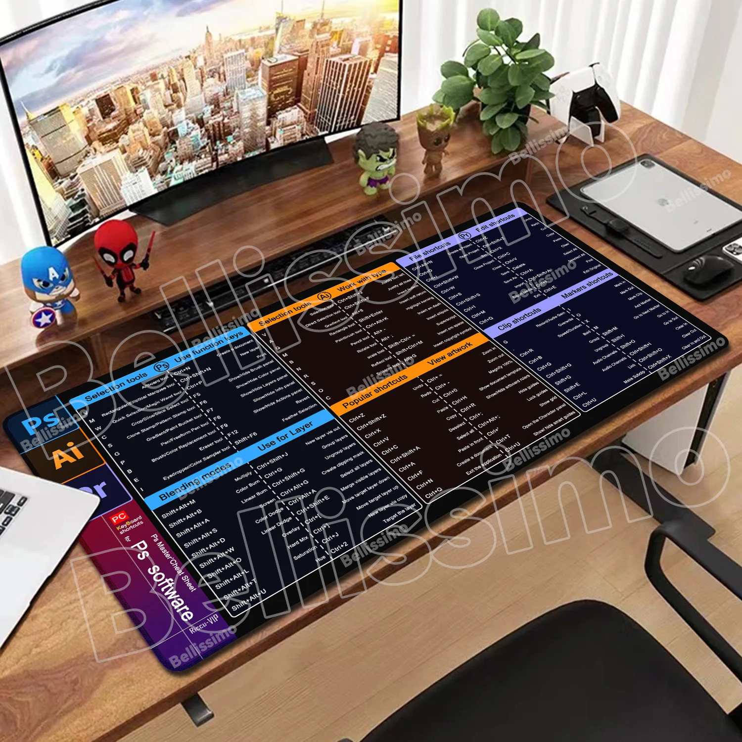 Office software Shortcut keys Mouse Pad Large Keyboard Desk Mousepad Stitched Edge Non-Slip Base Accessory Desk Mat for Engineer
Office software Shortcut keys Mouse Pad Large Keyboard Desk Mousepad Stitched Edge Non-Slip Base Accessory Desk Mat for Engineer