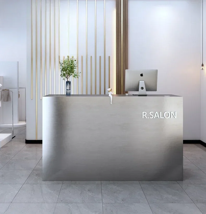 X Stainless Steel Cashier Clothing Store Small Counter Beauty Salon Company Reception Desk
X Stainless Steel Cashier Clothing Store Small Counter Beauty Salon Company Reception Desk