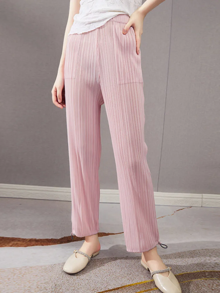 Fashion Pleated Straight Pants Solid Color Casual Loose High Waist Casual Simple All-match Trousers 2022 Summer New Trend
Fashion Pleated Straight Pants Solid Color Casual Loose High Waist Casual Simple All-match Trousers 2022 Summer New Trend