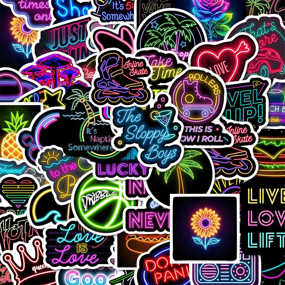 10/30/50pcs Cool Neon Light Cartoon Graffiti Stickers Aesthetic DIY Fridge Scrapbook Diary Phone Waterproof Sticker Classic Toys
10/30/50pcs Cool Neon Light Cartoon Graffiti Stickers Aesthetic DIY Fridge Scrapbook Diary Phone Waterproof Sticker Classic Toys