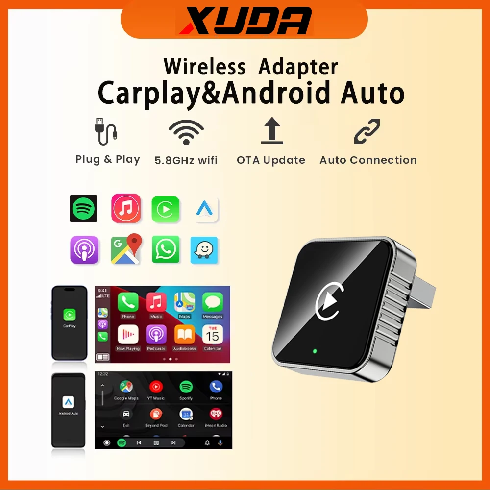 Беспроводной адаптер CarPlay 2-в-1 и Android Auto 2026 AI Smart Box с Wi-Fi 5 ГГц, Type-C/USB, Plug and Play, автомобильные аксессуары
Беспроводной адаптер CarPlay 2-в-1 и Android Auto 2026 AI Smart Box с Wi-Fi 5 ГГц, Type-C/USB, Plug and Play, автомобильные аксессуары