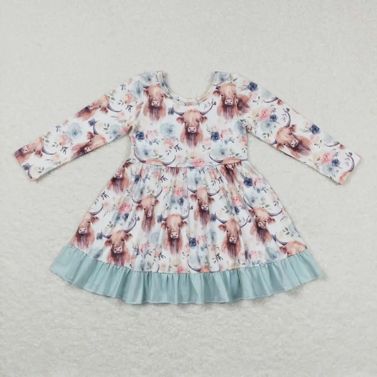 New Wholesale Girls Autumn And Winter Long-Sleeved Dress Round Neck Element Pattern Print With Ruffle
New Wholesale Girls Autumn And Winter Long-Sleeved Dress Round Neck Element Pattern Print With Ruffle