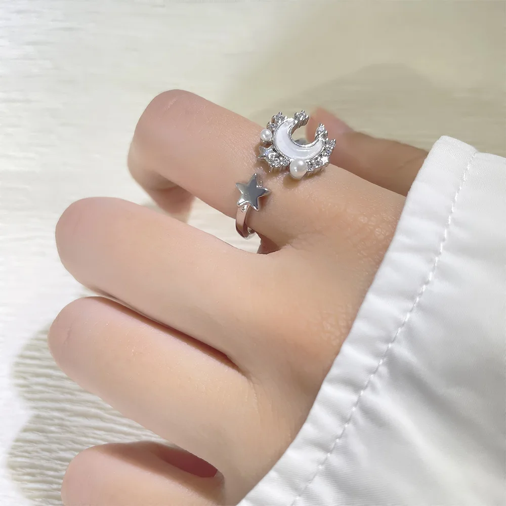 PANJBJ 925 Sterling Silver Pearl Shell Star Ring for Women Girl Moon Korean Romantic Jewelry Dropshipping
PANJBJ 925 Sterling Silver Pearl Shell Star Ring for Women Girl Moon Korean Romantic Jewelry Dropshipping