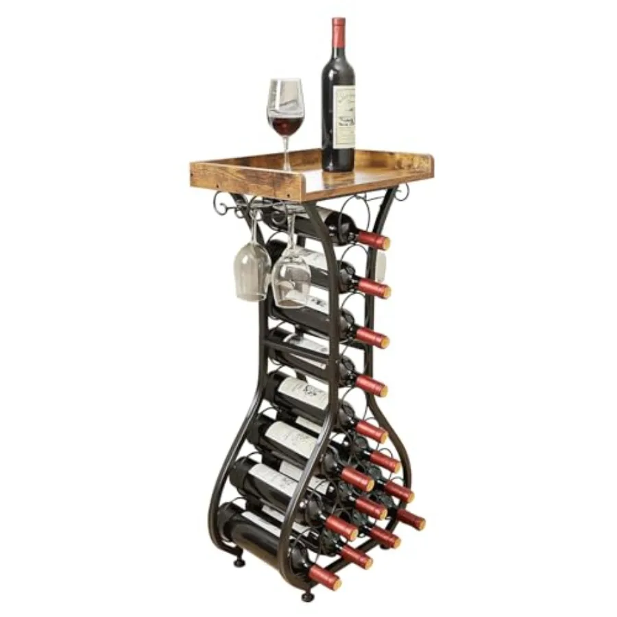 Wine Rack Freestanding Floor Freestanding Wine Racks with 14 Bottles Wine Glass Holder Mini Bar Wood Tabletop Wine Storage Smal
Wine Rack Freestanding Floor Freestanding Wine Racks with 14 Bottles Wine Glass Holder Mini Bar Wood Tabletop Wine Storage Smal