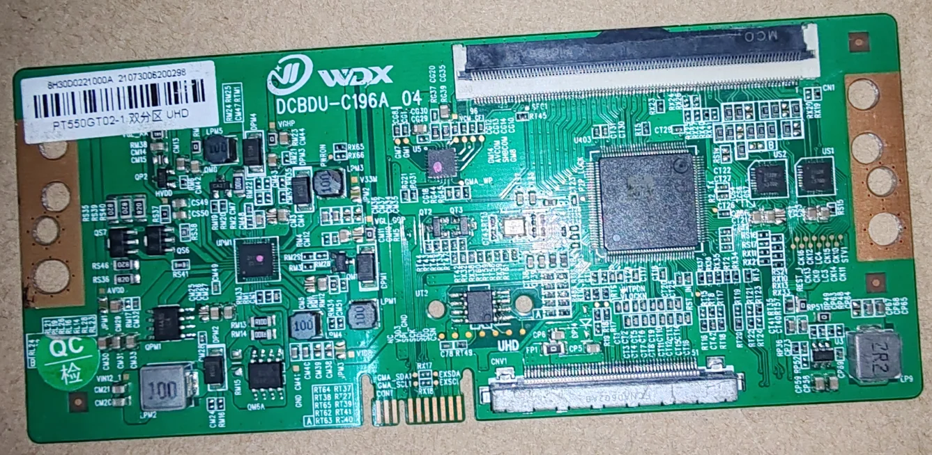 PT550GT02-1 DCBDU-C196A_04 T-con Board Logic Board Physical photos tested well
PT550GT02-1 DCBDU-C196A_04 T-con Board Logic Board Physical photos tested well