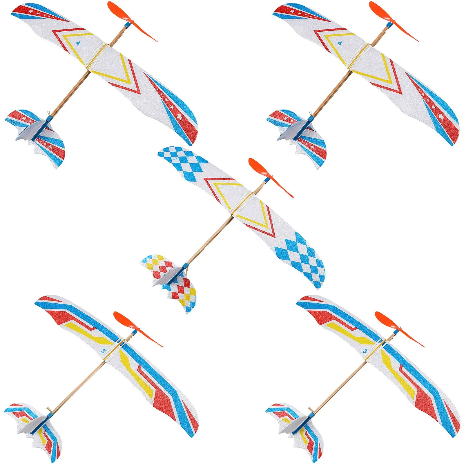 5 Pcs Airplane Model Toys Kids DIY Educational Playthings Bright Colors Glider Shape Hand Eye Coordination Non Remote Control
5 Pcs Airplane Model Toys Kids DIY Educational Playthings Bright Colors Glider Shape Hand Eye Coordination Non Remote Control